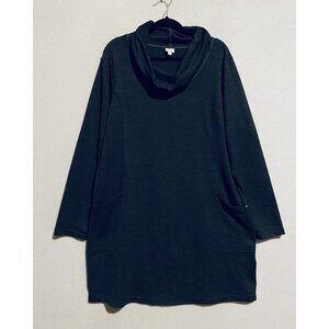 EQI by Kerrits Dress Womens XL Gray Cowl Neck Tunic Lagenlook Equestrian Western